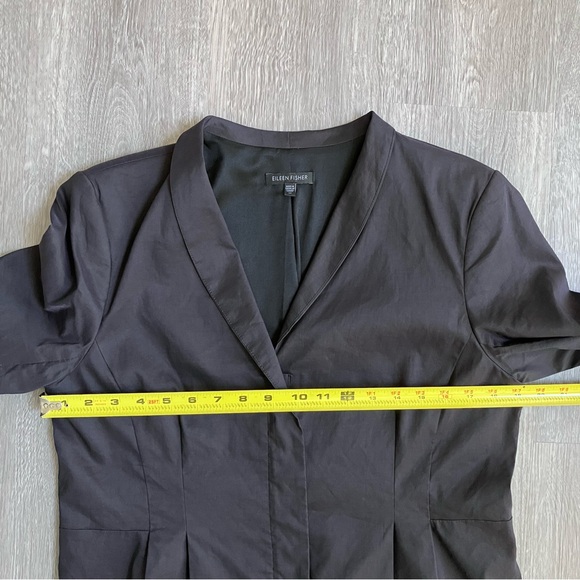 Eileen Fisher Zipper Front Blazer Women's Size M Ink Color Jacket Silk Lining - Picture 8 of 11